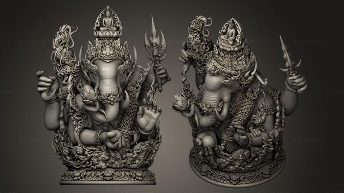 Скульптуры индийские (Ганеша, STKI_0005) 3D модель для ЧПУ станка